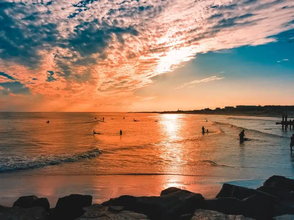 A beach sunset