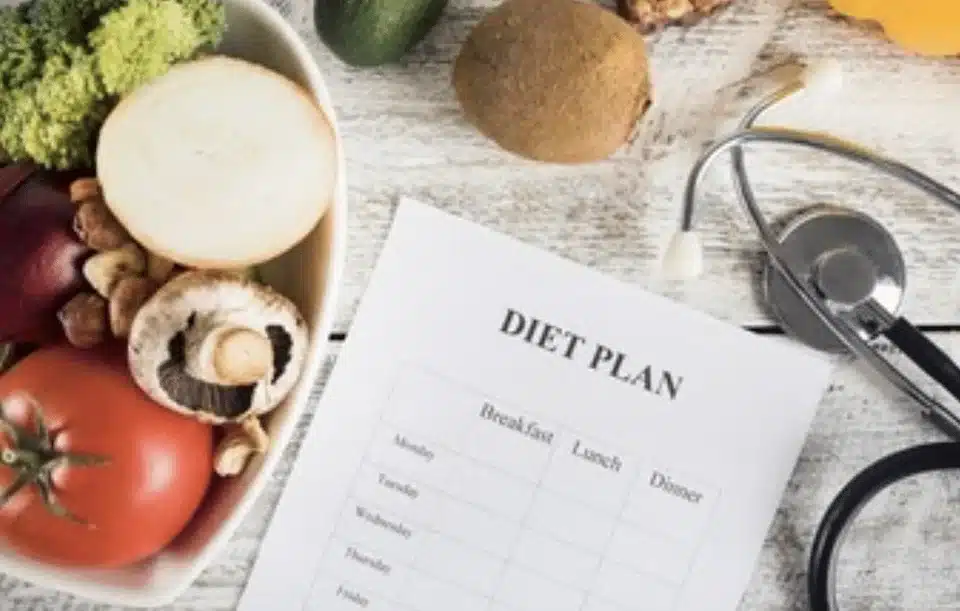 Diet plan - next to vegetables