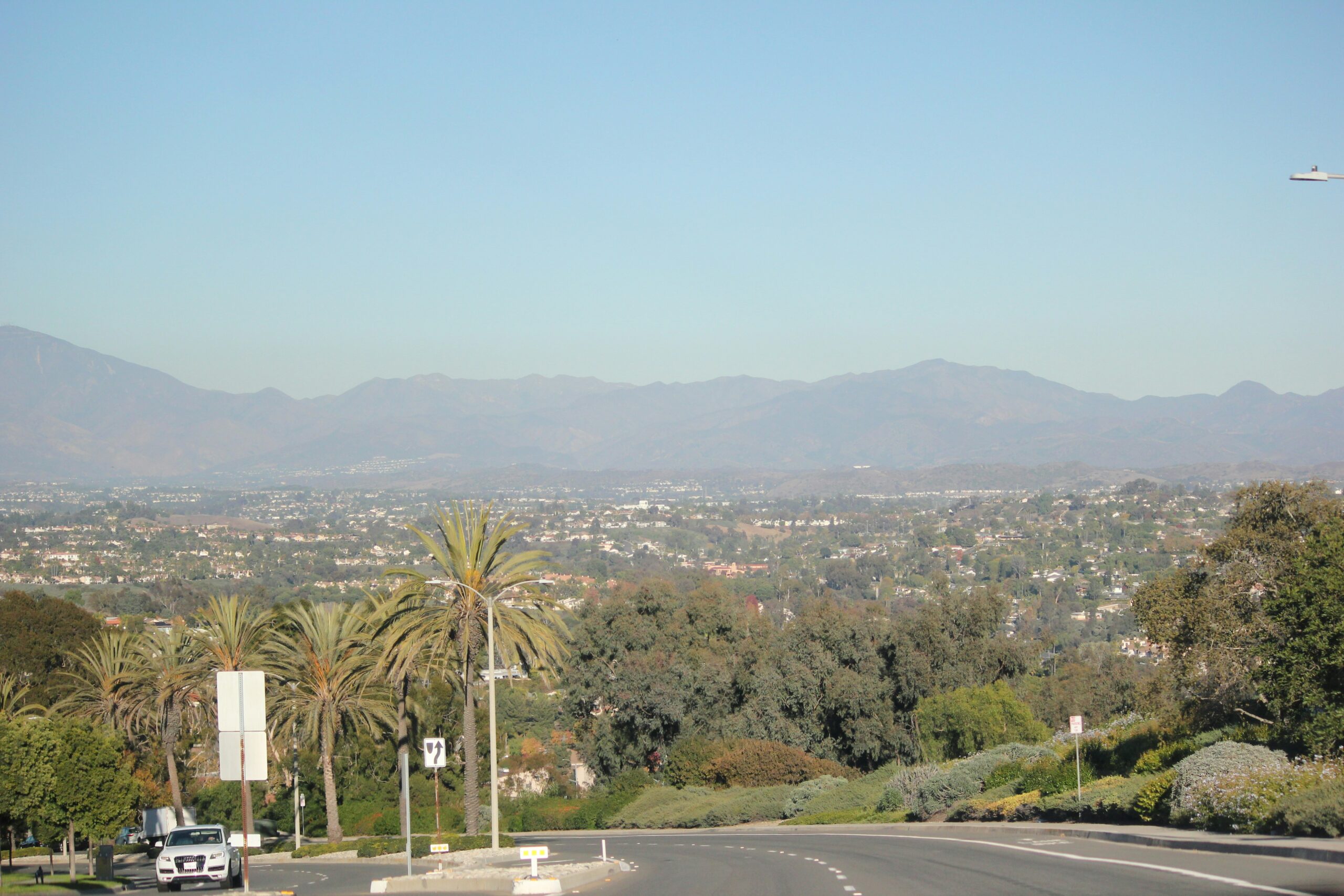 View looking into the valley from a hill in a Laguna Hills neighborhood.