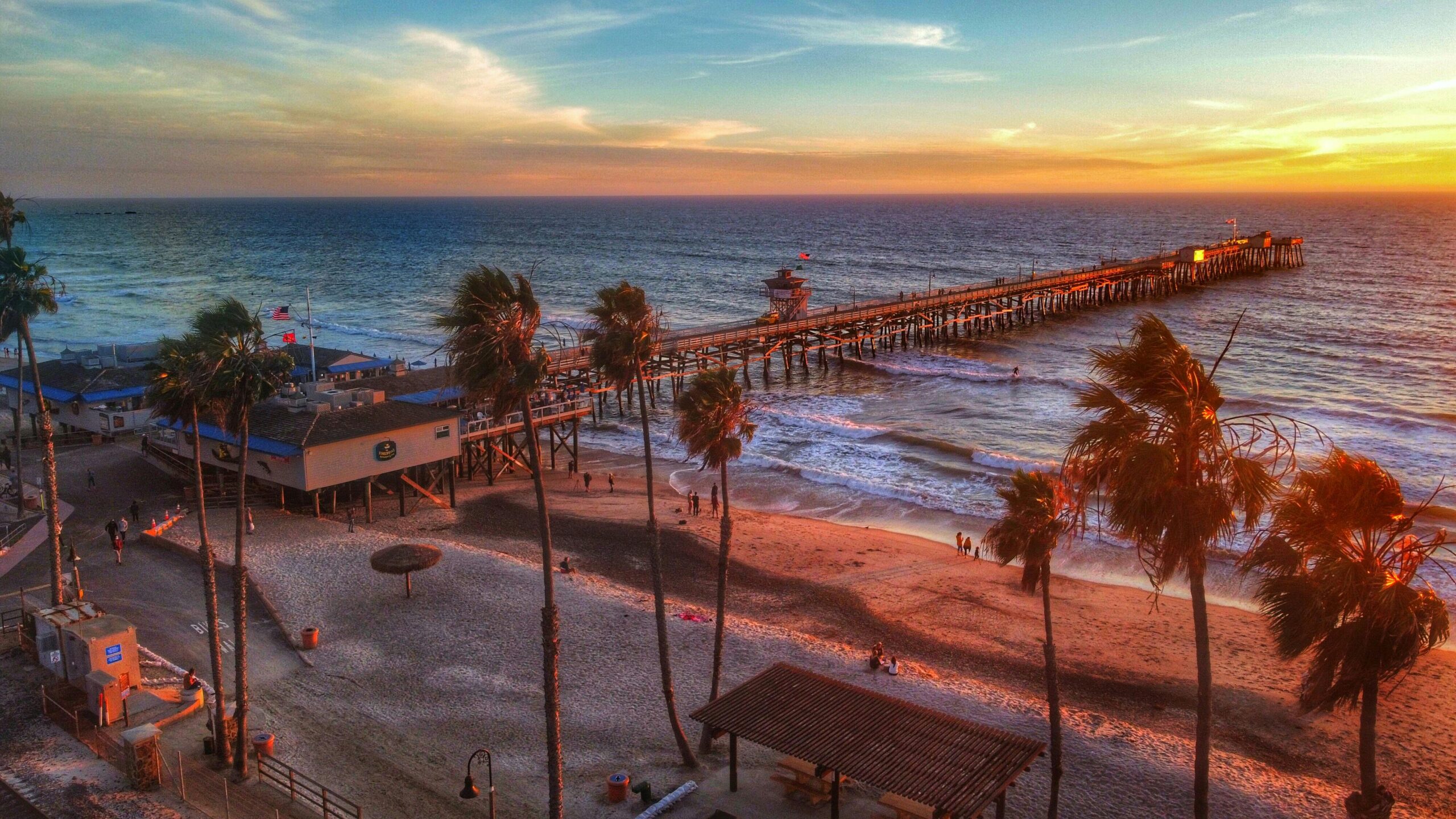 The San Clemente pier at sunset.