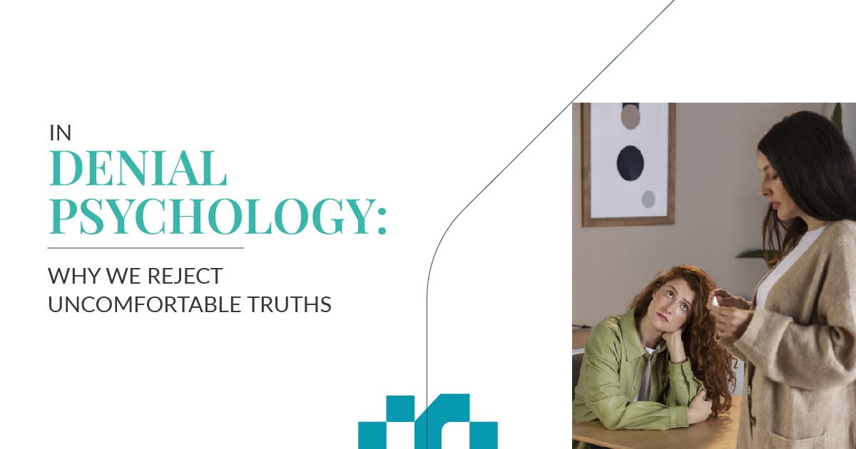 Two women in a counseling setting illustrating denial psychology and emotional avoidance during a difficult conversation