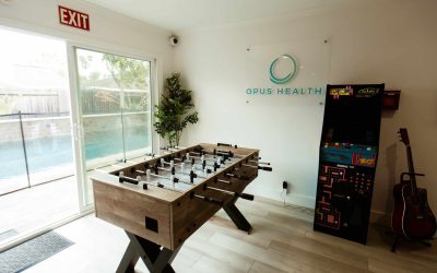 LP Facilities: Foosball table, arcade game, and guitar. Tour our recreational space at Opus Health today!